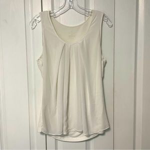 New York & Company White Sleeveless Blouse